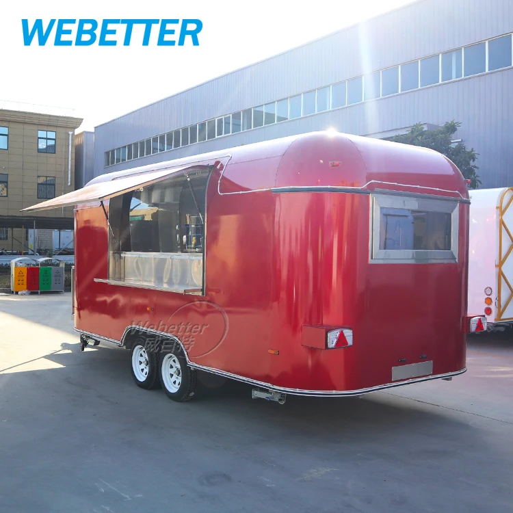 WEBETTER Remorque Foodtruck Mobile Airstream Food Kiosk Truck Coffee Pizza Cart Churros Food Trailers Fully Equipped US Standard