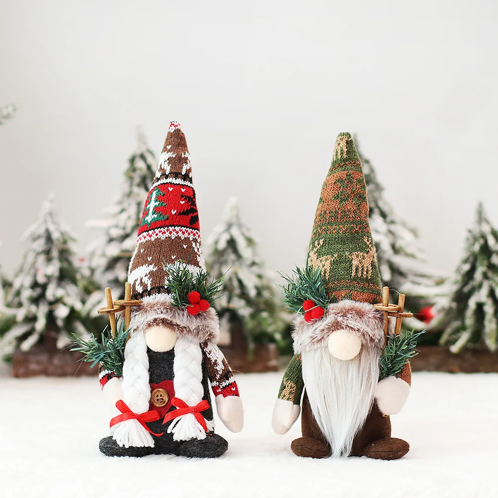 2024 Wholesale Christmas Decorations Gnome Ornament Plush Doll Cotton Faceless Rudolph Home Decoration Dwarf Toy