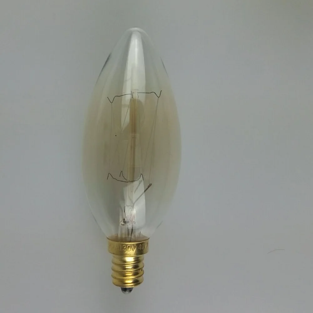 Dimmable 25W Carbon antique style light bulbs Tungsten vintage Edison lamp G35 Warm White E14 220V Candle Bulbs Lighting