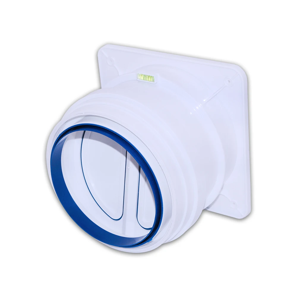 Backdraft Damper One-Way Airflow Ducting Insert with Spring-Loaded Folding Blades for Ducting in Range Hoods and Bathrooms