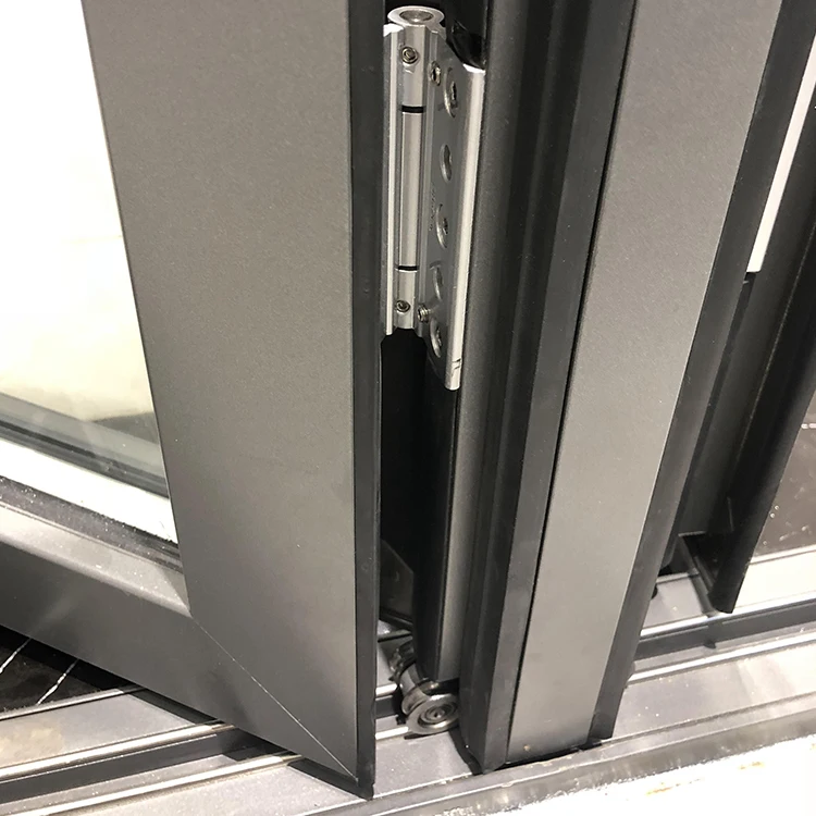 Custom Interior Decorative Double Glass Aluminum Sliding Bifold Doors Exterior Safe Metal Folding Foldable Industrial 5 Years