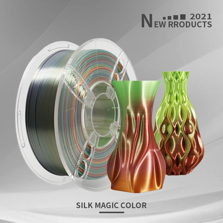  Manufacturer Supplier China cheap filament 1Kg 340m 3d PLA Silk Silver