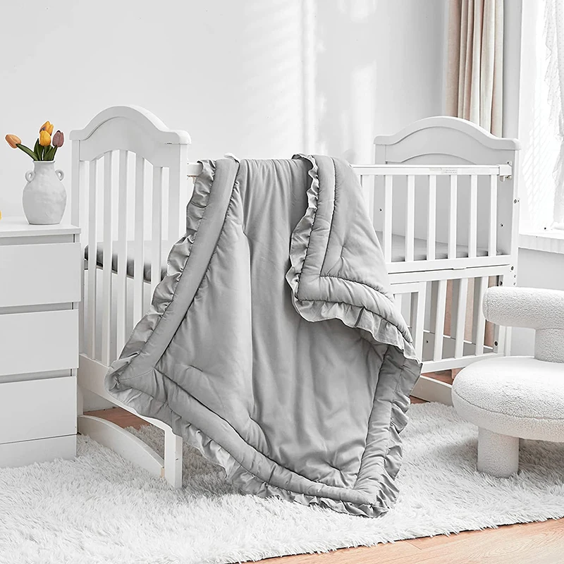 China toddler Crib Bedding Set Baby Cute Ruffle Quilted Comforter wholesale baby quilts