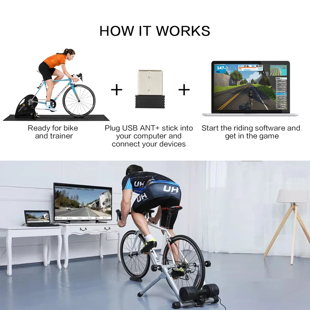 Велосипедный тренажер CYCPLUS 5450 usb ant + stick совместимые устройства chip для