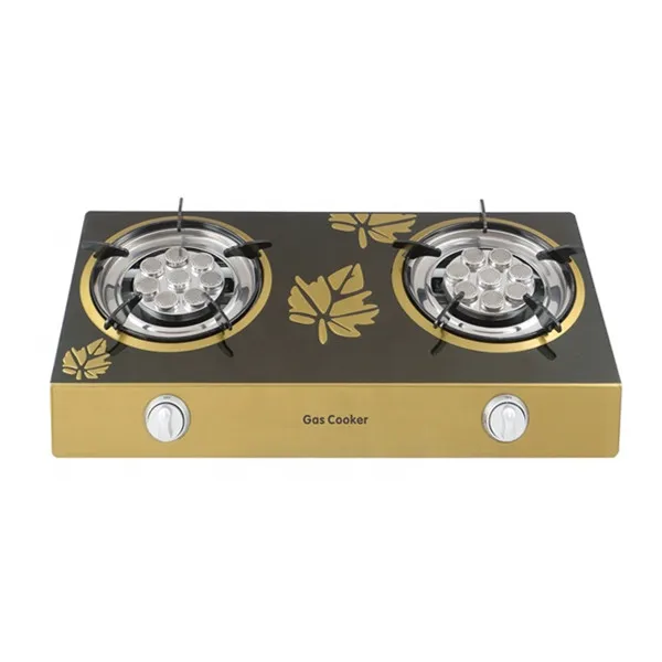 Горячая Супер стальная плита тонкая двойная приборы для приготовления пищи 2 горелки электрическая газовая плита с зажиганием для шеф-поваров ресторанов и отелей