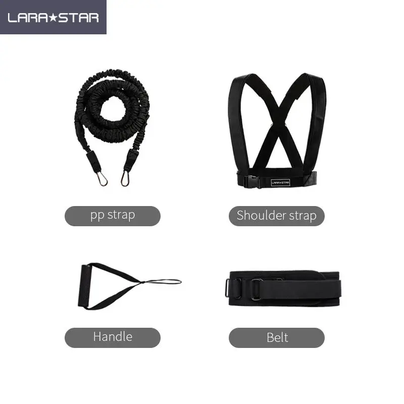 LS1123 Exercising Kinetic Resistance Bands With Waist Belt Strap Running Speed Rope Training Gym Running Exercise