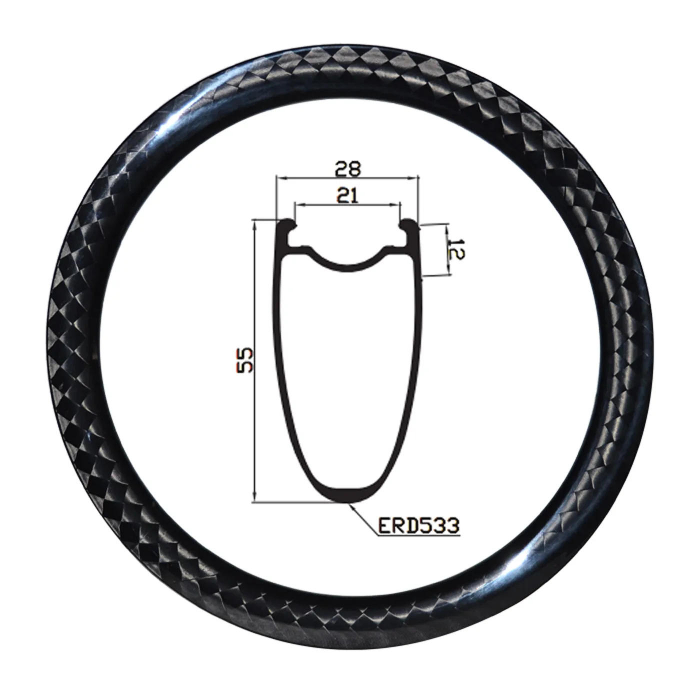 TOPFIRE RX55L полный углерод 28 мм ширина 55 мм бескамерные совместимые обода
