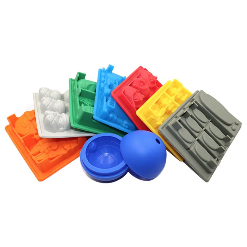 3D set of 8 Whiskey Large Spheres Star Ball War Silicone Ice Maker Tray