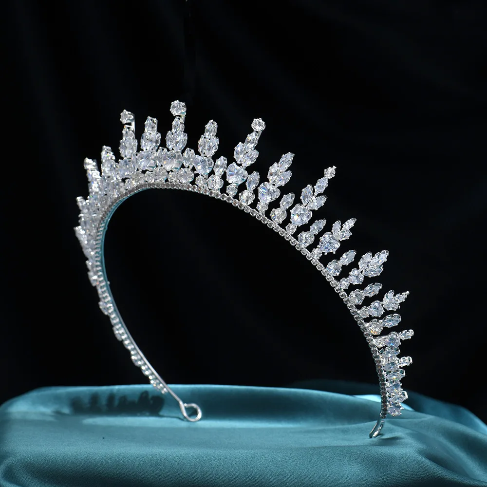 ROMANTIC Luxury Bridal Zirconia Brides Hair Accessories Headband Wedding Crowns And Tiaras