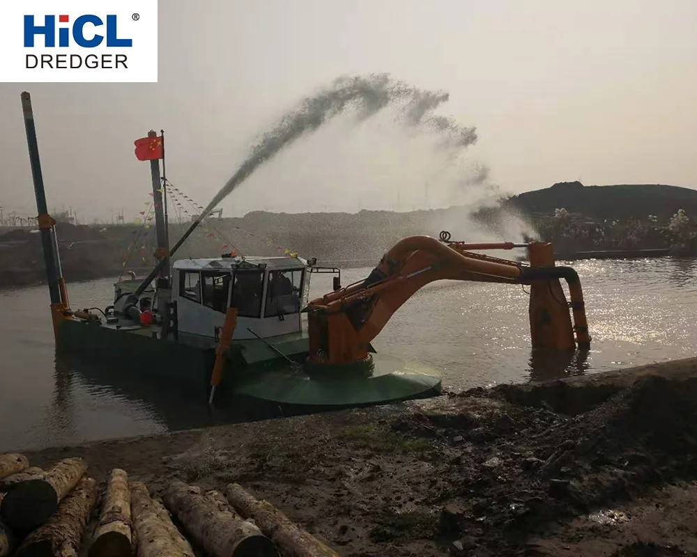 2021 HICL shipyard mini watermaster dredger for sale/sand dredgers/mobile amphibious multipurpose dredging machine/excavator/