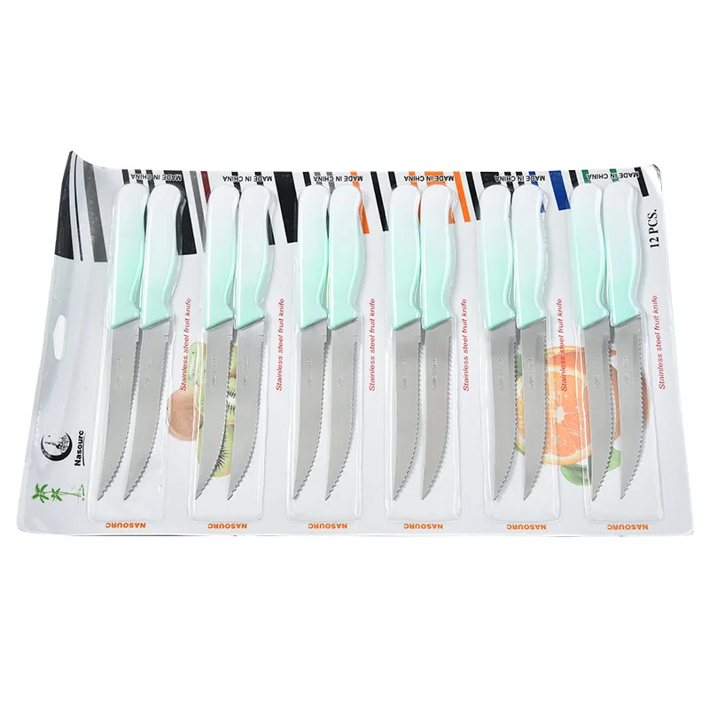 Plastic Handle Stainless Steel Household Kitchen Fruit Boning Knife Kitchen Knife Bread Knife 3pcs Set