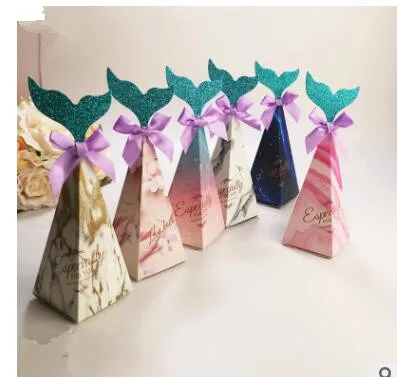 OurWarm Under the Sea Party Candy Boxes Little Mermaid Party Supplies Theme Mermaid DIY Gift Box Birthday Party Decorations Kids