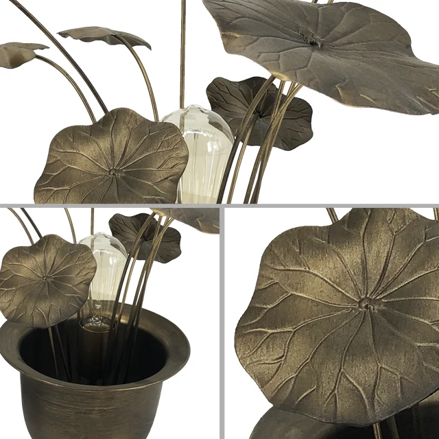  Нордическая Высококачественная железная настольная лампа ручной работы с тропическими листьями для дома отеля OEM ODM