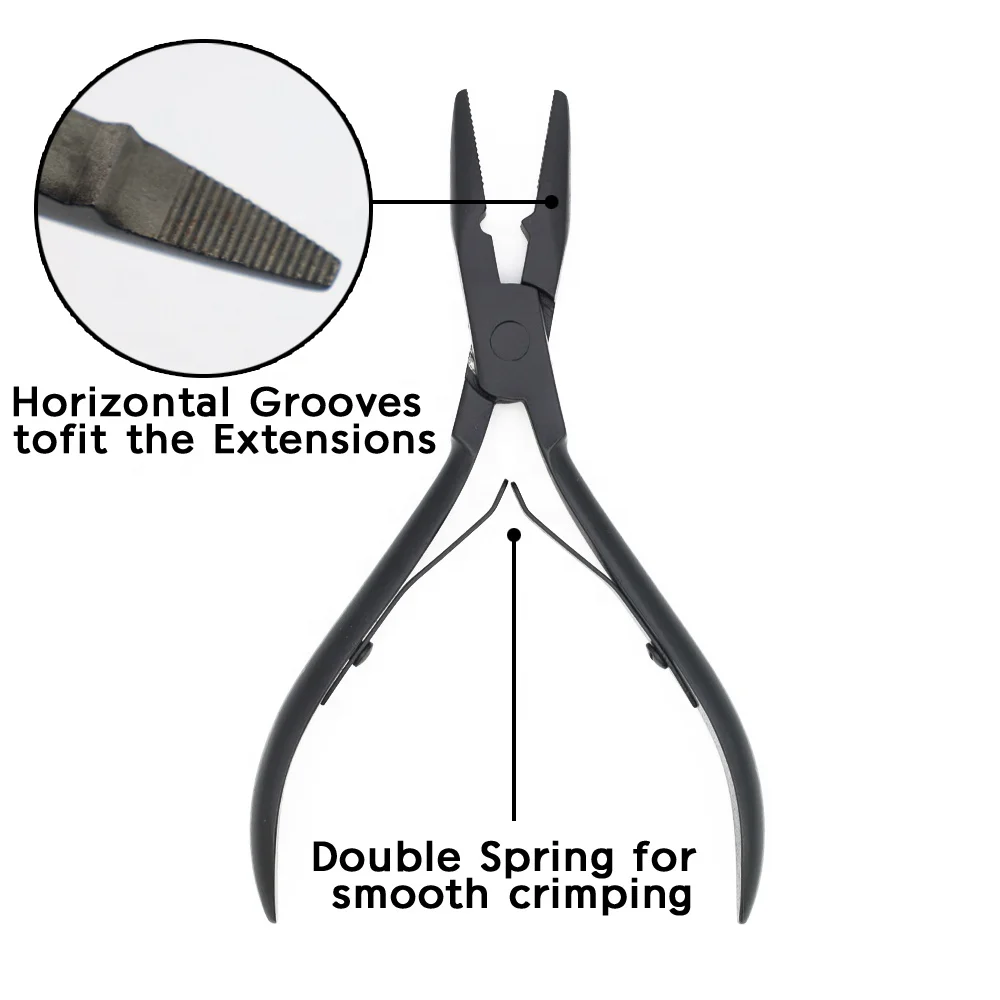 ARLANY Multi Functional Hair Extension Pliers with Teeth Weft Application Pliers Clamp Pliers for Micro Ring Link Bead