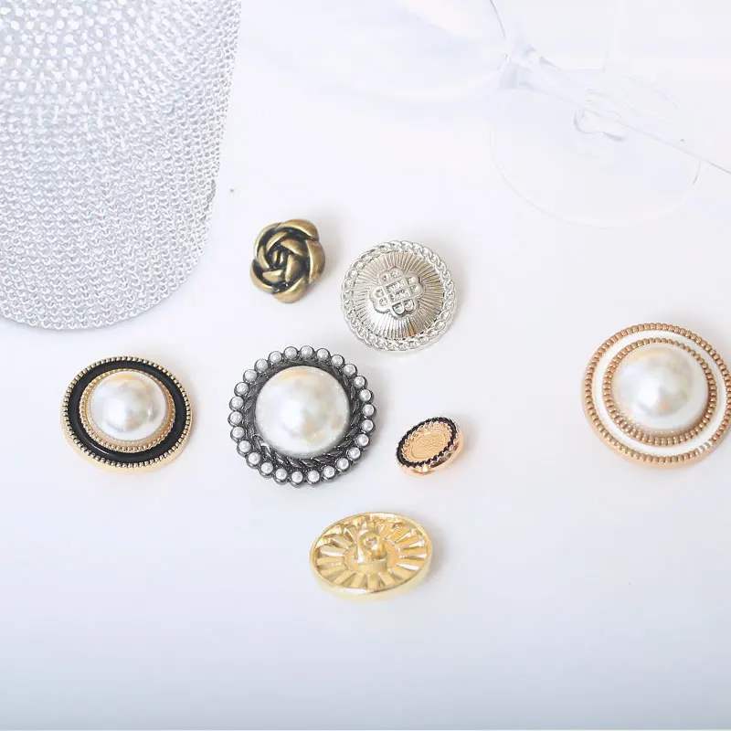 Antique Chinese Pearl Buttons - Elegant Vintage Decorative Buttons for Sewing, Crafts, and Collectibles