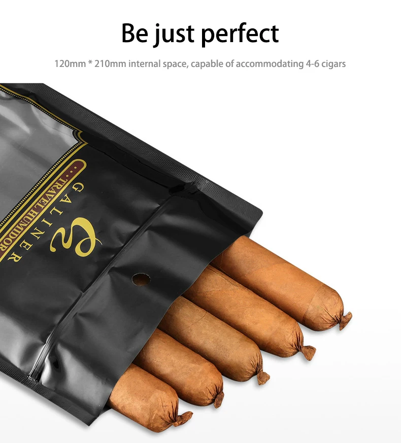 Custom Swisher Cigar Leaf Wraps Moisturizing Mylar Tobacco Cigar Travel Humidor Packaging Zipper Bags
