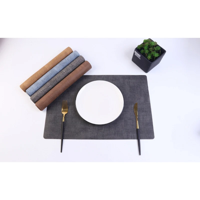 Wholesale Customized PU Leather Christmas Cup Coaster Sets Place Mat Table Mats