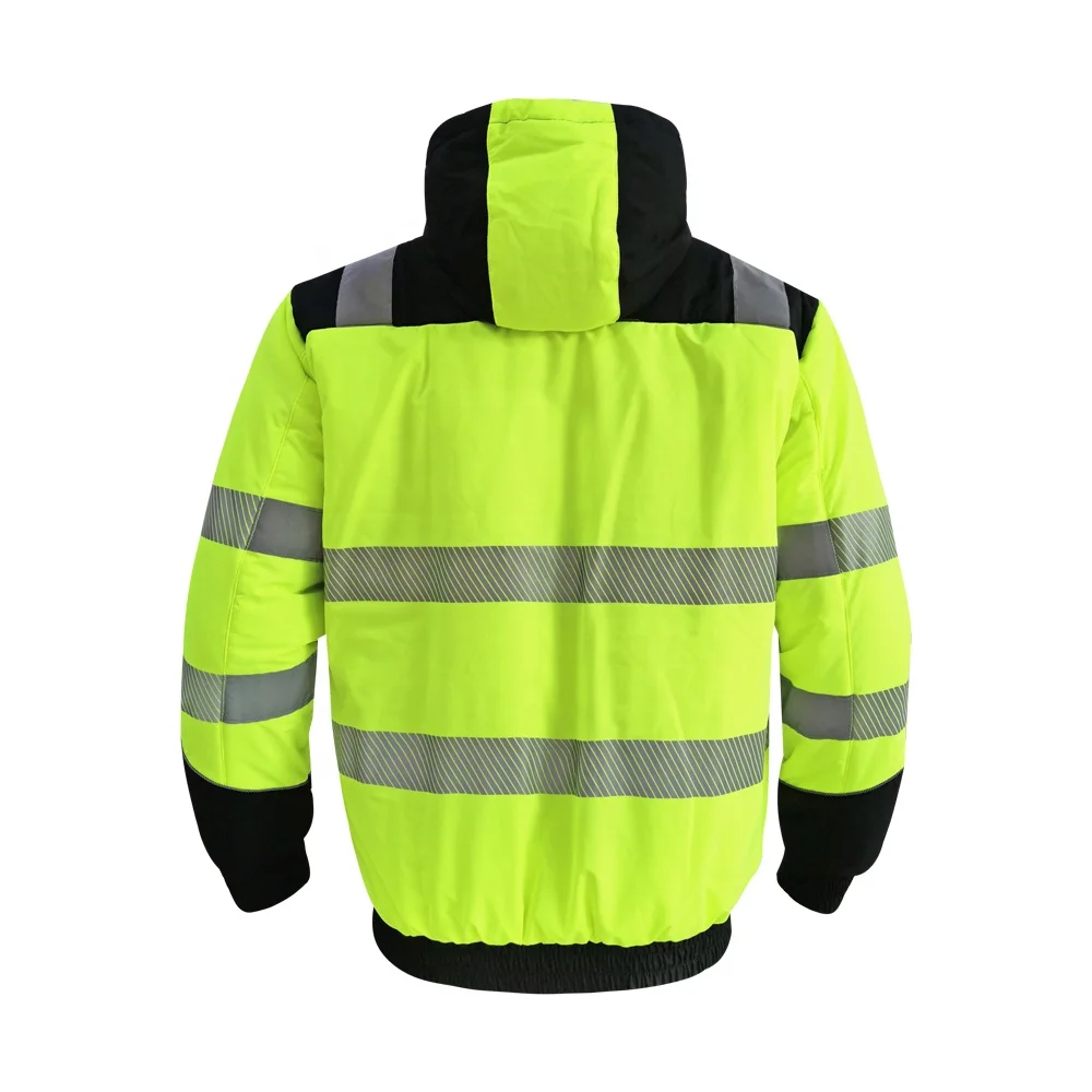 Roadway clothing quilt padded winter coat reflective safety jackets