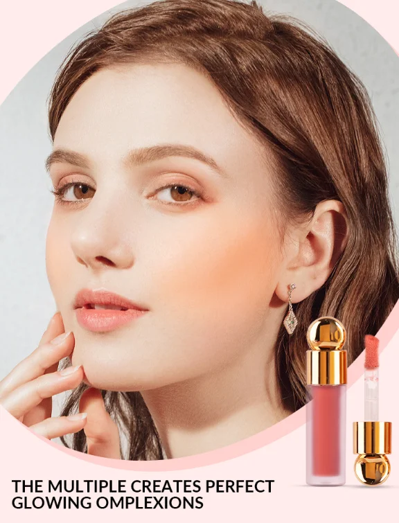 Free sample High Pigment Smooth Long Lasting Waterproof Vegan Cruelty Free Blush Color Cheek Make Up Blusher Beauty Liquid Blush