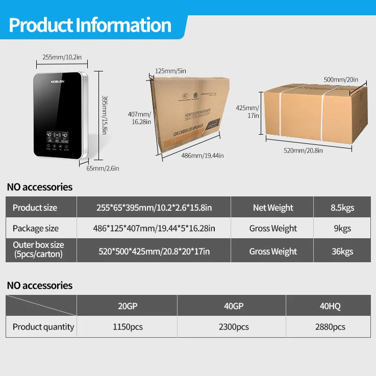 Custom Bathroom Hot Water Heaters High Quality 6000W Electric Water Heater Portable Electric Shower Household Wall Mounted LED