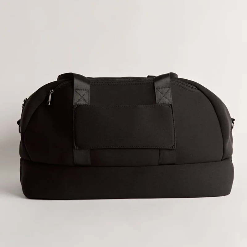 Custom Size Logo Zip Closure Neoprene Travel Duffel Duffle Weekender Gym Sport Tote Shoulder Bag with Separate Base Compartment