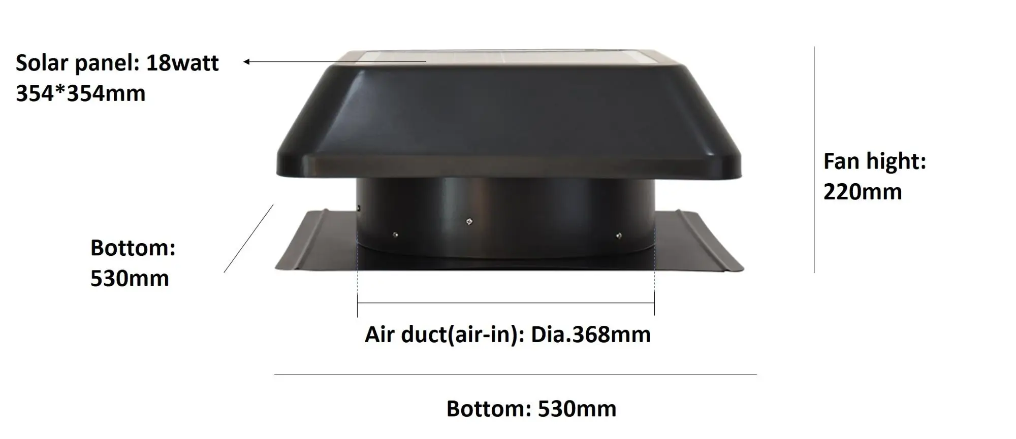 air heat extractor solar 25W 14 inch smart extractor solar axial exhaust fan ventilation whirlybird dc roof eco solar vent