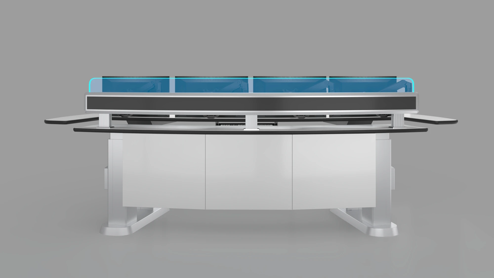Integrated system control room console height adjustable desk ergonomic workstation control room console table furniture