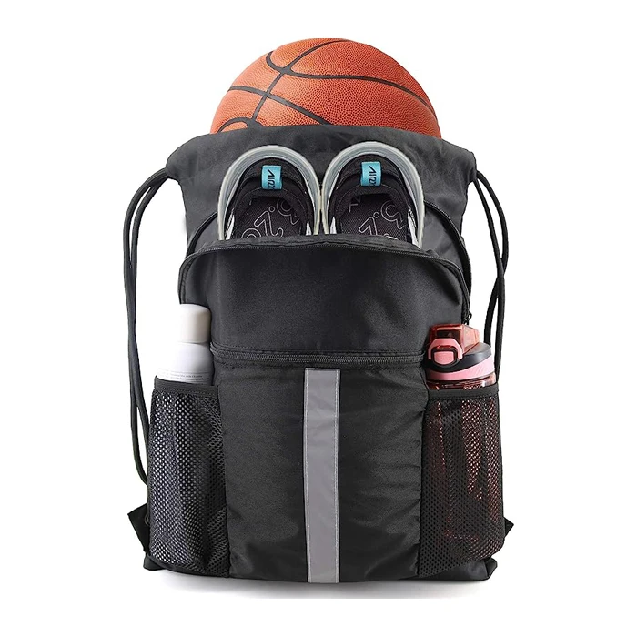 New Fashion Drawstring Bag Man Travel Bag Gym Bag Waterproof Basketball Backpack with Shoe Compartment