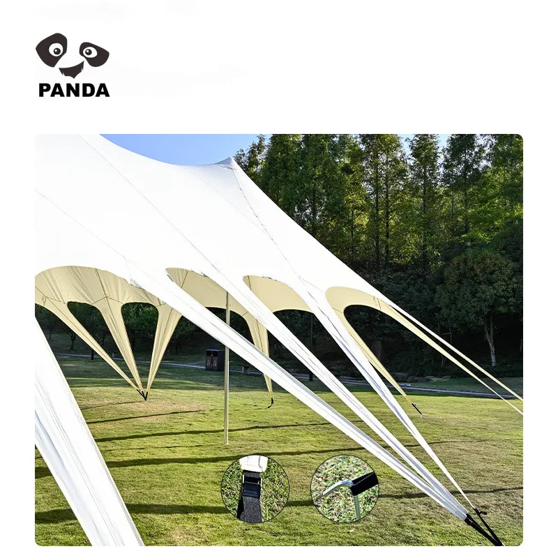 Triplets lotus canopy outdoor camping campsite picnic large multi-functional stretch trade show rain sun protection gazebo tent