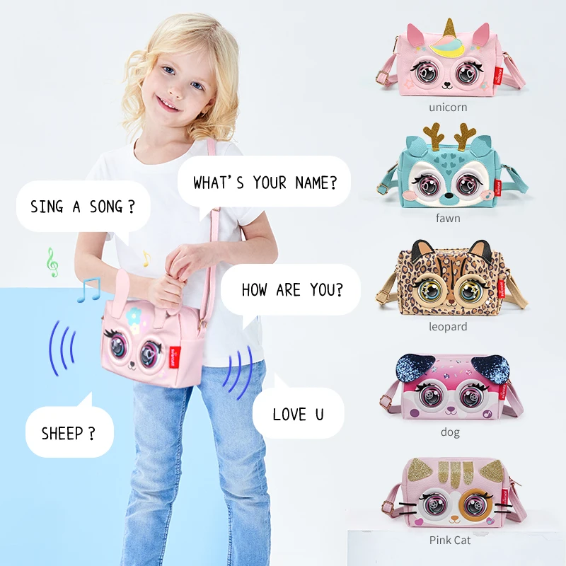 Supercute Kid Gift Hand Bags Shoulder Messenger Bag Small Intelligent Interactive Voice Kids Sling Bags Girls