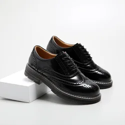 Маленькие кожаные туфли в британском стиле, японская Студенческая кожаная обувь на плоской подошве, Женская обувь в студенческом стиле