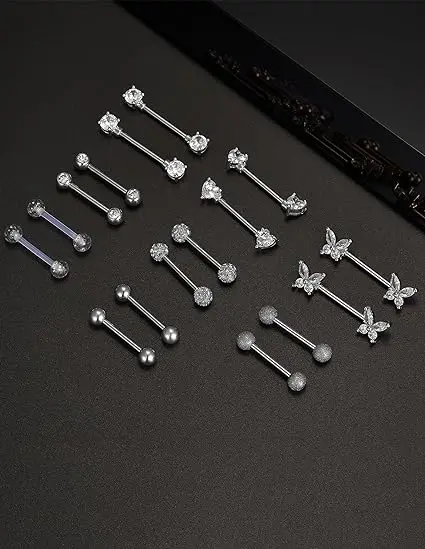 Wholesale Stainless Steel Ball Belly Tongue Piercing Lip ring piercing jewelry Steel Color Straight Rod Studs body piercing