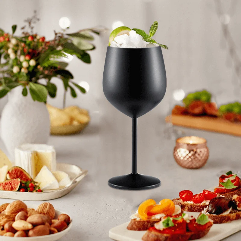 Champagne Whiskey Creative Metal Goblet Stainless Steel Party Wine Goblets Elegant Drink ware Smooth Mouth Wine Glass