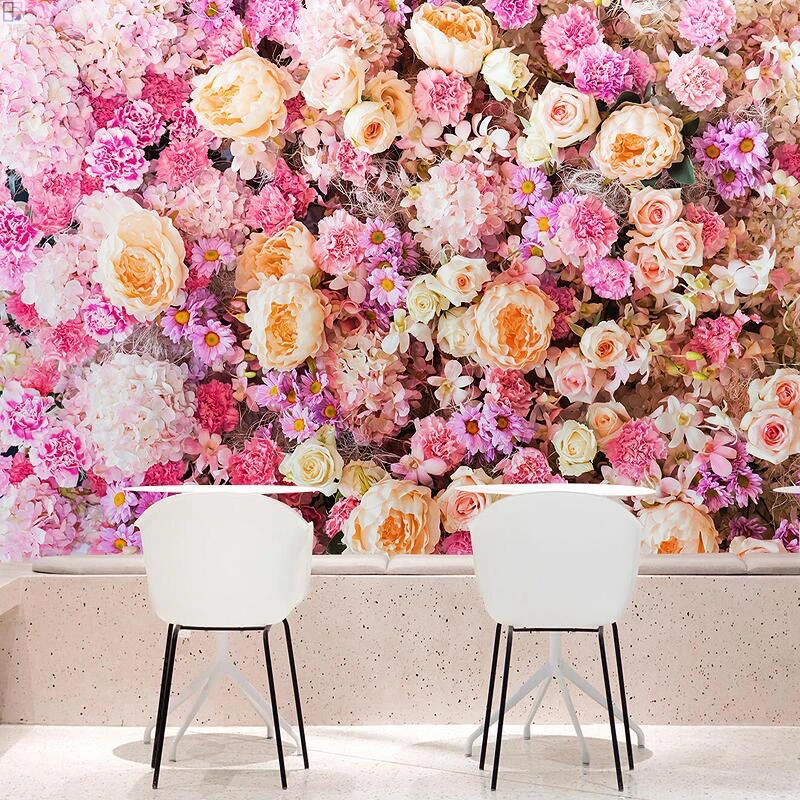 Customized No seam Wall art 3D Mural wallpaper floral selva Wall Mural for hotel project