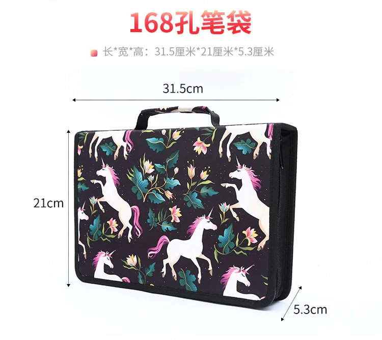 Large Capacity 120,150,168,216 slots Pencil pouch Holder Stationary cute pencil bag box pencil case for school