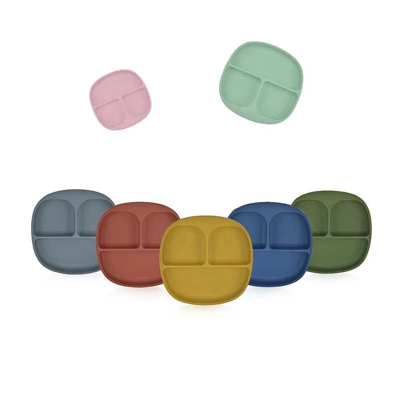 High Quality Non-toxic Partitioned for Infant Children Eating Healthy Bpa Free Food Safe Silicone Plate
