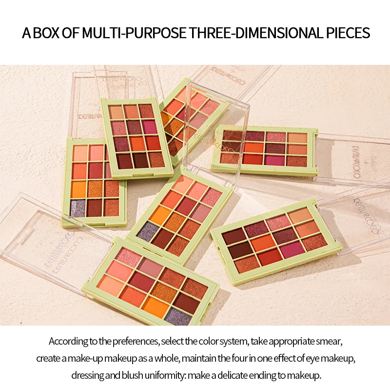 Customize Kevin&coco 12 color eyeshadow palette Cosmetics Wholesale Private Label Eyeshadow