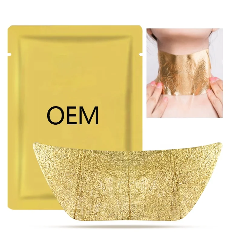 24K Gold Anti Wrinkle Neck Mask For Oem Factory Wholesale 24K Nano Gold Anti-Aging Mask Best Face Neck Lift Korean Mask