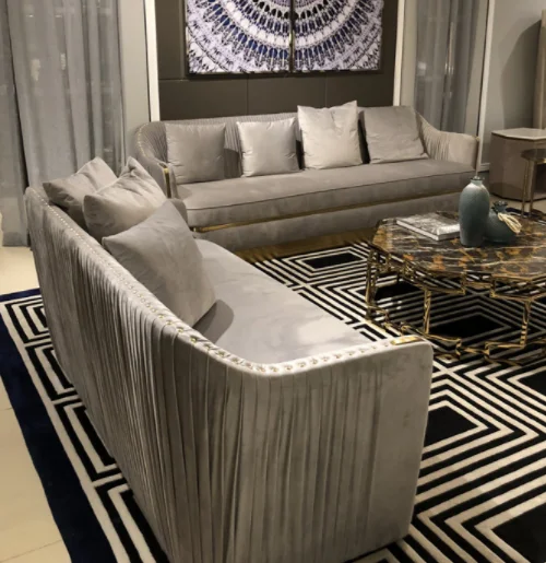 Modern Style beatiful fabric living room three seats sofa simply