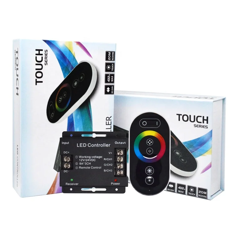 DC12-24V 18A беспроводной RGB неяркий цвет температура LED контроллер с сенсорным экраном rf пульт дистанционного управления