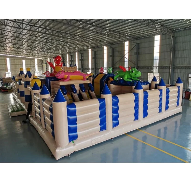 
commercial 20x12x5.5m EN-14960 giant inflatable playground dinosaur Inflatable theme park 