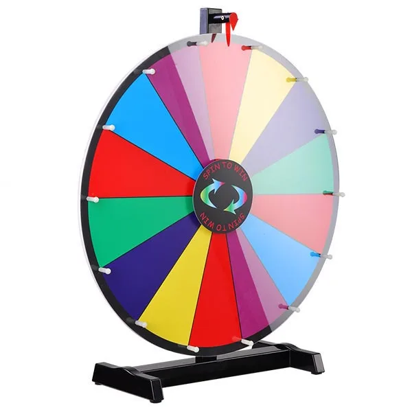 High quality family game hot sale 24 inch with plastic base Lucky custom Prize Wheel for party promotion