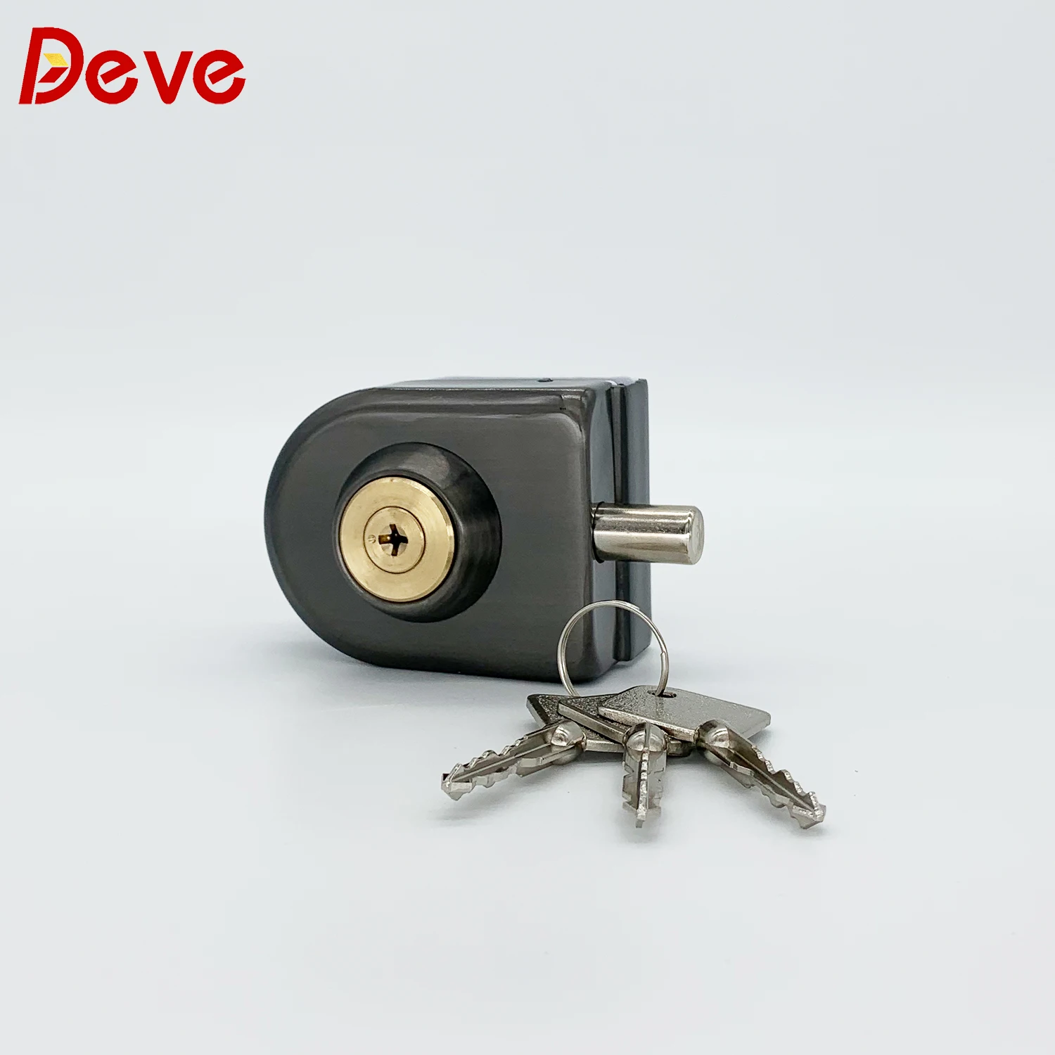 no holes sliding stainless steel glass lock door swinging central glass door lock for double door with keys