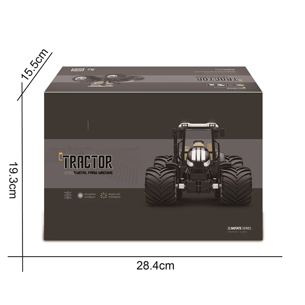 6604HB 2.4 GHZ 1/24 Scale Model 6 Channel Alloy Farmer Car Toys Remote Control Tractor 4x4 With Lights