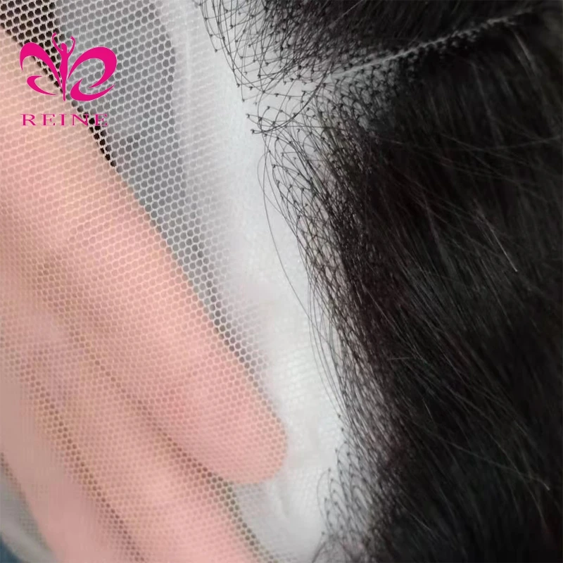REINE double draw Human Hair Wig Real Virgin Brazilian Hair Long Inch 13*4 Transparent  Lace Frontal wigs With Natural Hair Line