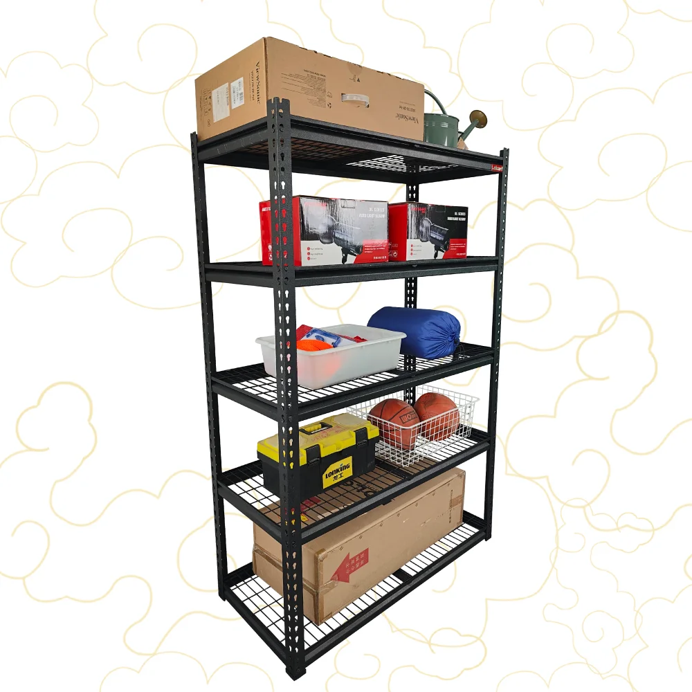 5 tier boltless storage shelves system metal wire shelving unit heavy duty shelf