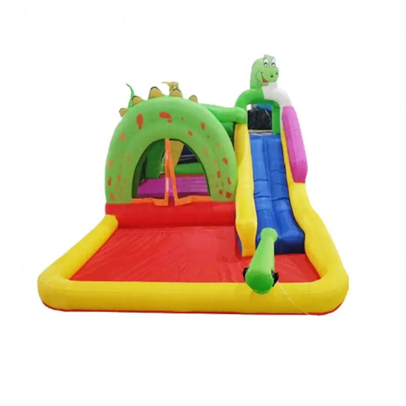 Family Use Frog Crocodile Dinosaur Leopard Monkey Climbing With Slides Inflatable Water Slides Bouncer Pool