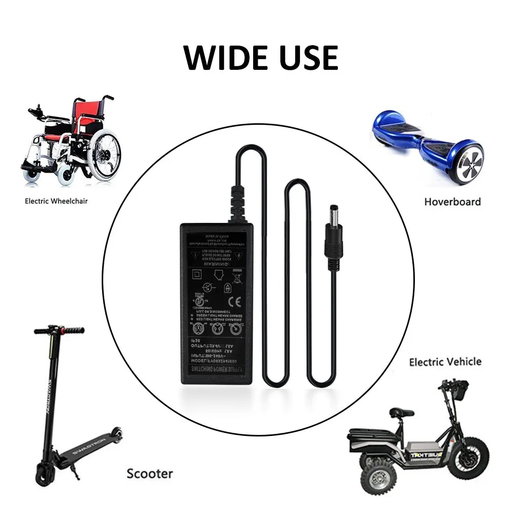 Зарядное устройство для электровелосипеда, мотоцикла, скутера, литий-ионного аккумулятора, 54,6 в, 2 А, 48 В