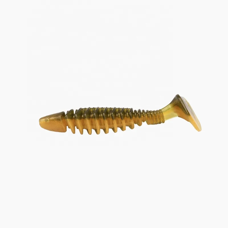 Reverse T-tail Threaded Maggot Soft Bait Plastic Lures Paddle Tail Swimbait Grub Worm Baits