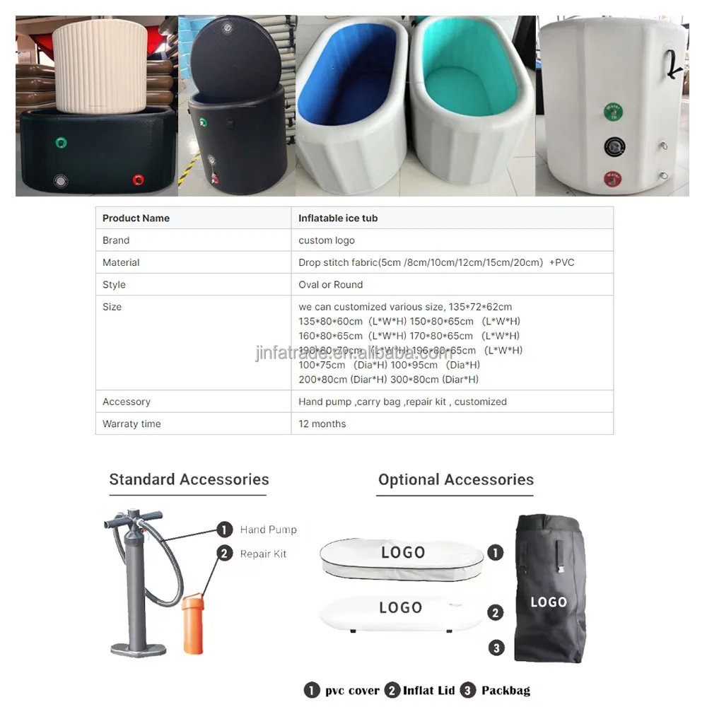 Wholesale Durable Inflatable Cold Water Therapy Tub Cold Plunge Tub Ice Bath Barrel For Sale